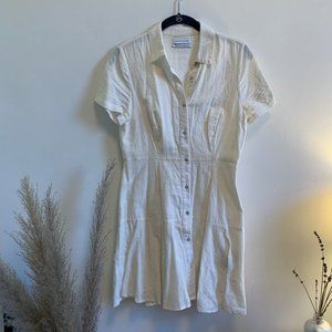 Urban Outfitters White Linen Shirt Dress